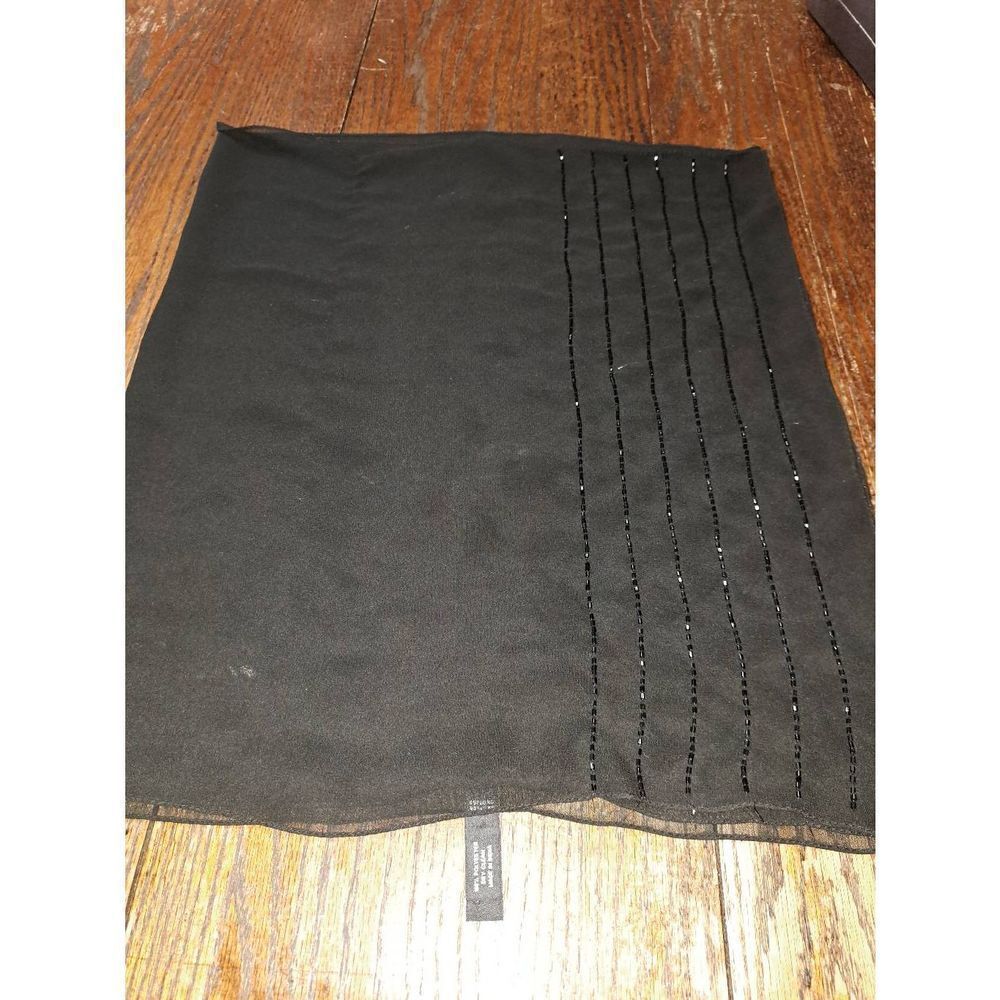 Jones New York Black Sheer Bead Embellished Shaw Wrap